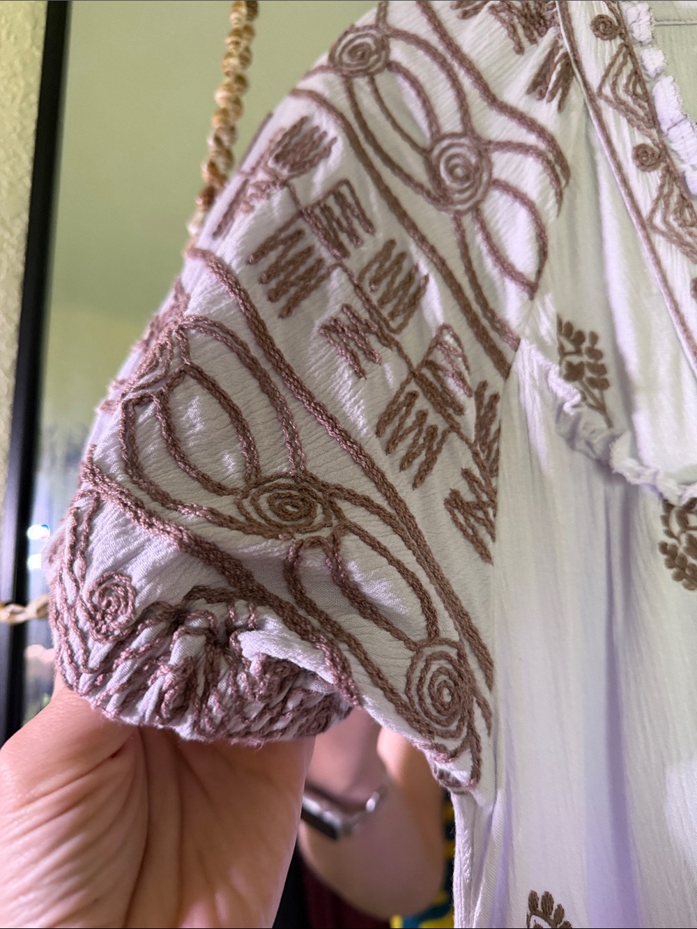 Free People Lilac Maxi Dress with Brown Embroidery - Picture 3 of 6